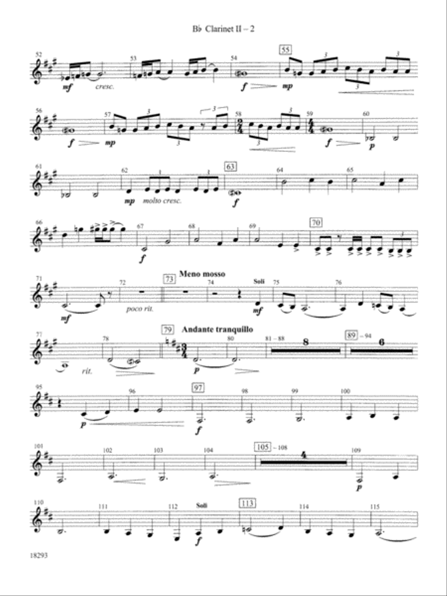 Millennium: 2nd B-flat Clarinet Full Orchestra scores gallery preview page 2