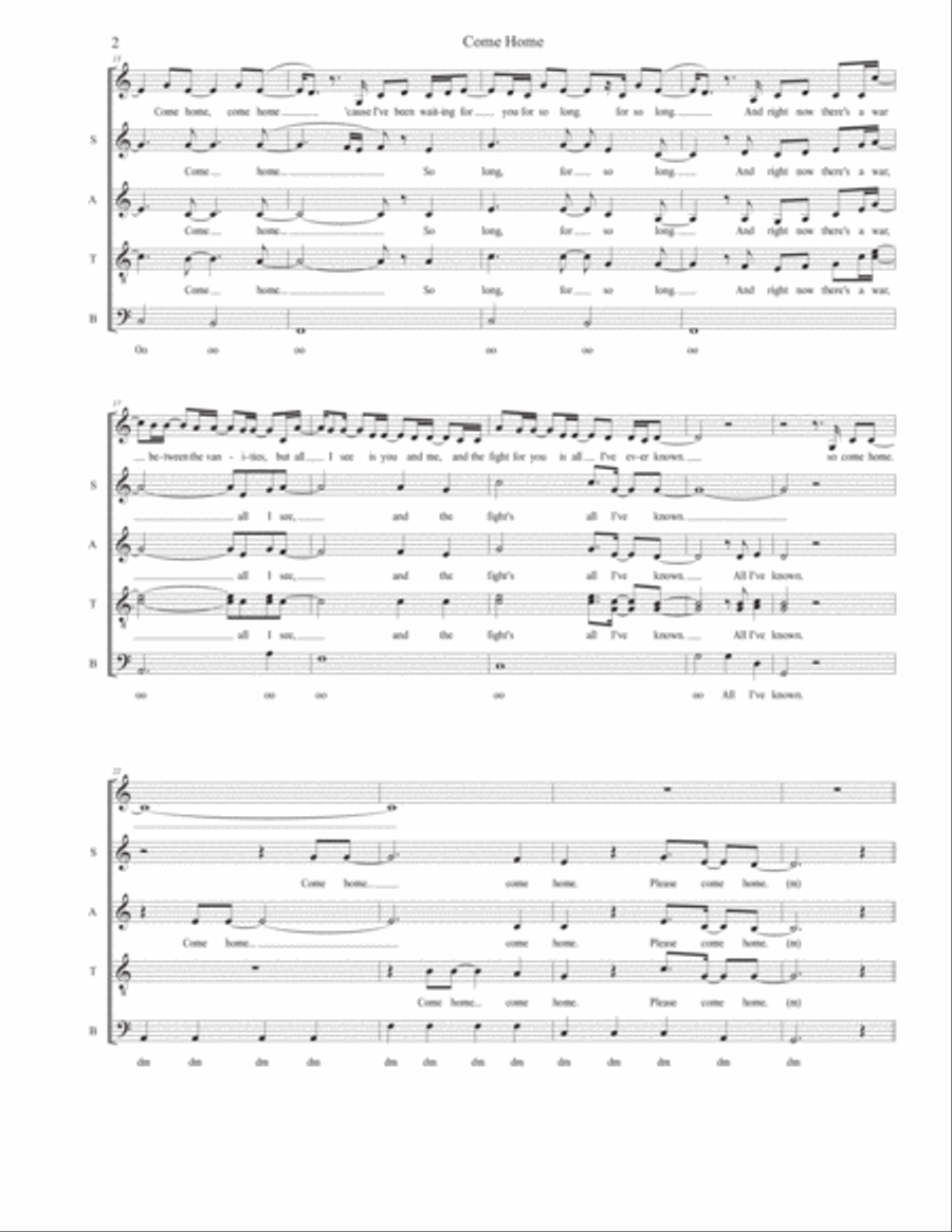 Come Home Divisi scores gallery preview page 2