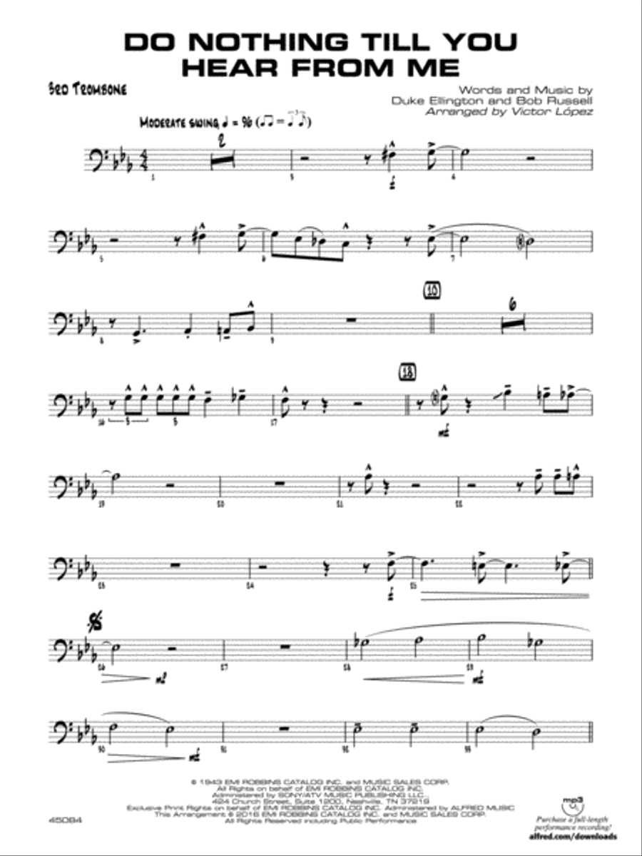 Do Nothing Till You Hear from Me: 3rd Trombone Jazz Ensemble scores gallery preview page 1