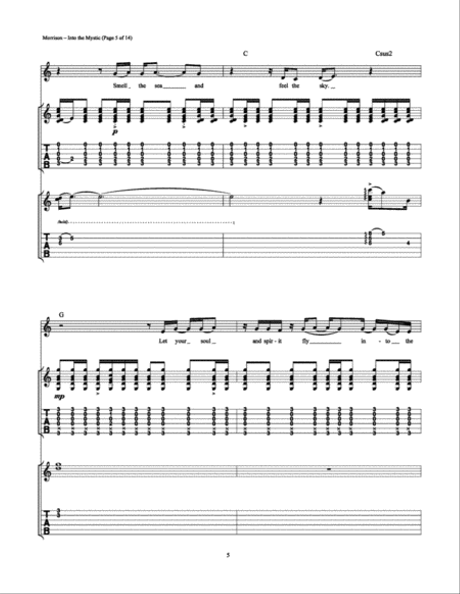 Into the Mystic Into the Mystic Electric Guitar scores gallery preview page 5