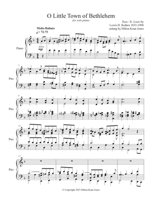 O LIttle Town of Bethlehem (piano solo)