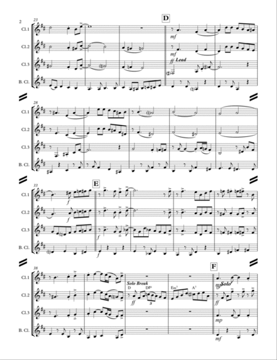 Who’s Sorry Now? (for Clarinet Quartet) Clarinet Quartet scores gallery preview page 3
