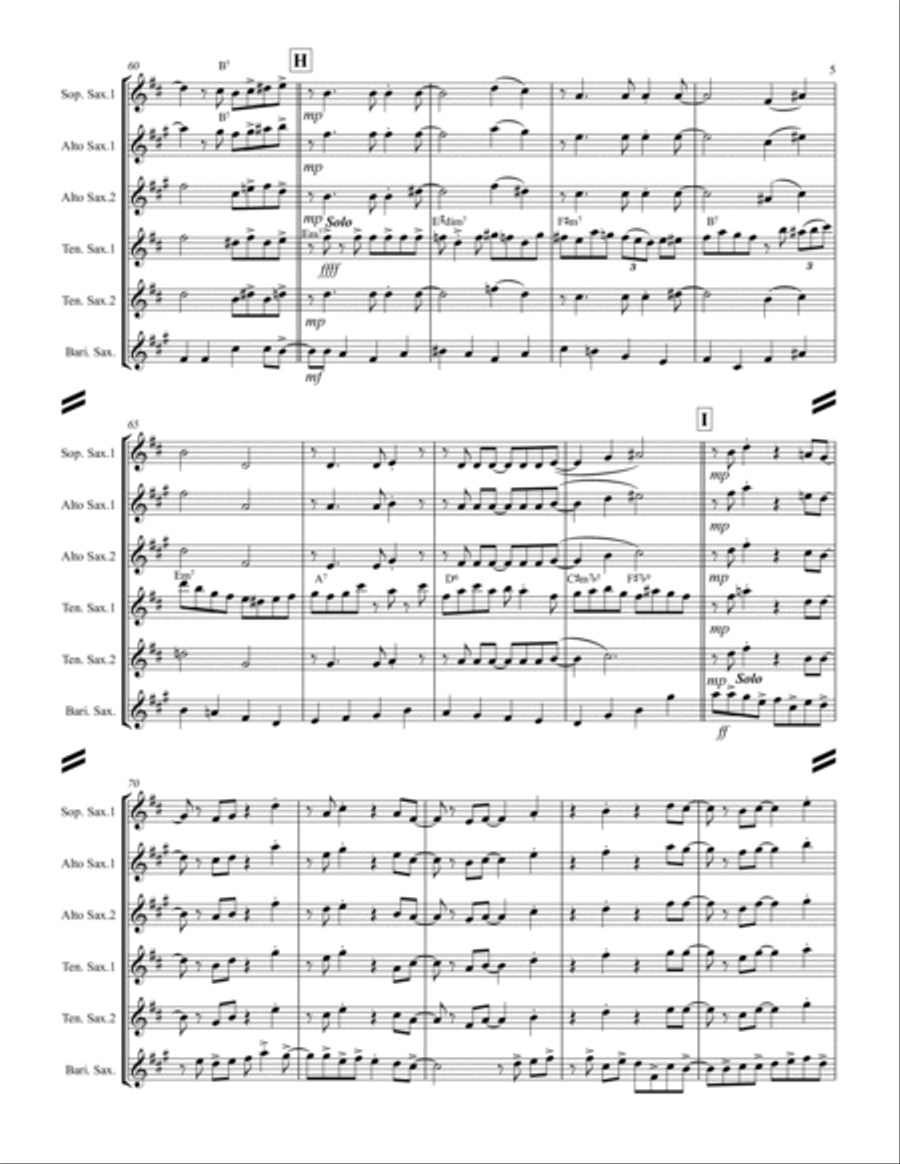 Fly Me To The Moon (in Other Words) Saxophone Quintet scores gallery preview page 6