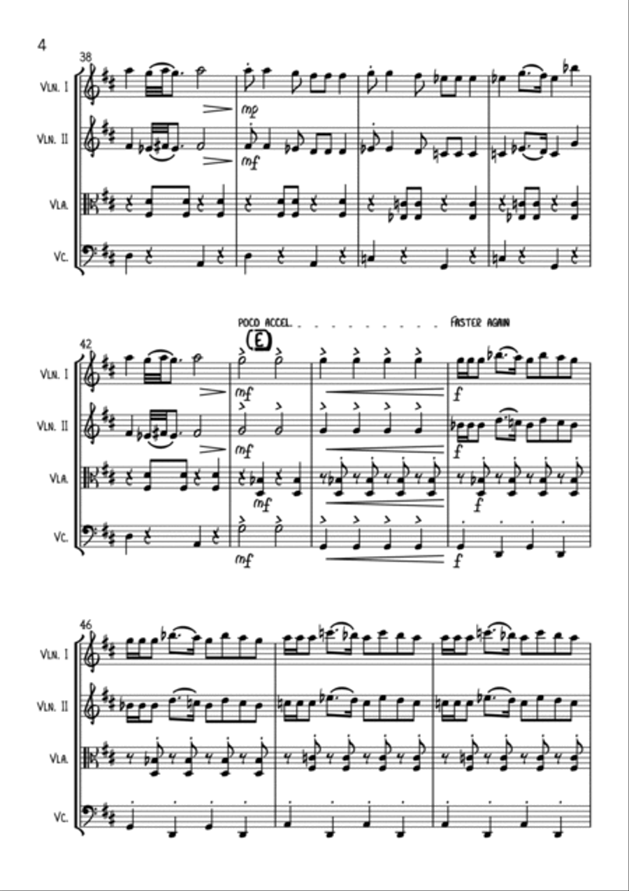 Hava Nagila - String Quartet String Quartet scores gallery preview page 4