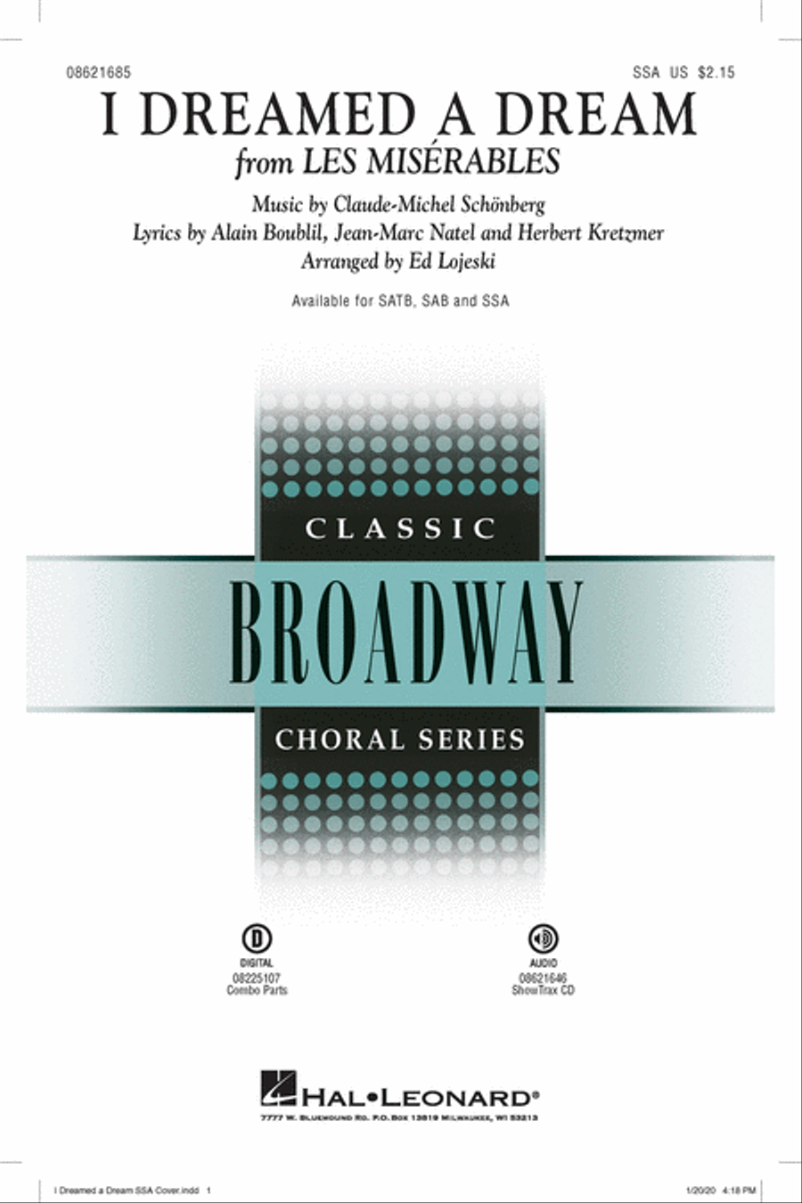 I Dreamed a Dream I Dreamed a Dream SSA scores gallery preview page 1