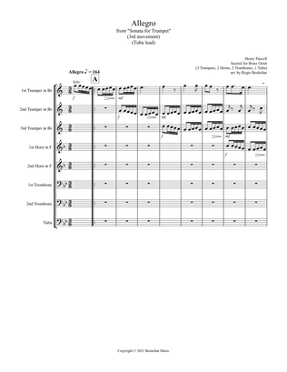 Allegro (from "Sonata for Trumpet") (Bb) (Brass Octet - 3 Trp, 2 Hrn, 2 Trb, 1 Tuba) (Tuba lead)