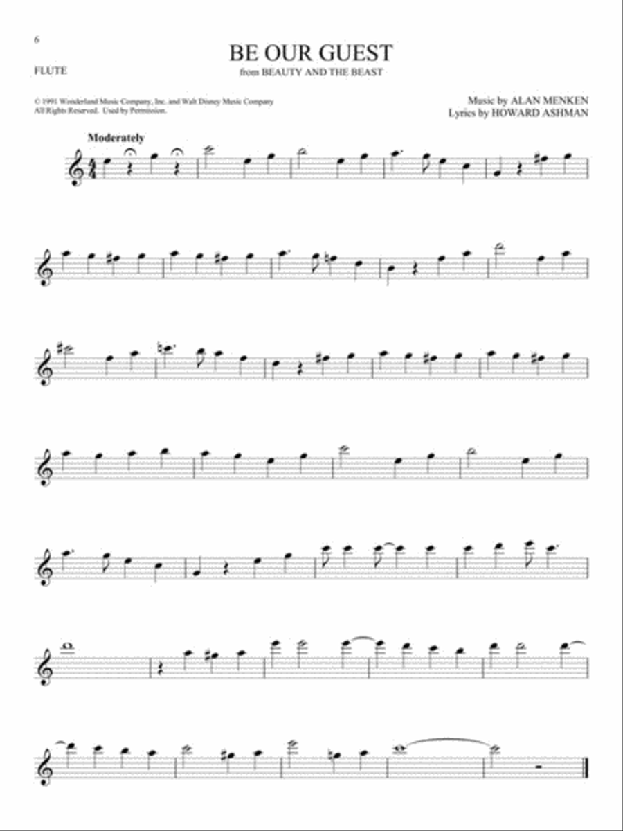101 Disney Songs Flute Solo scores gallery preview page 5