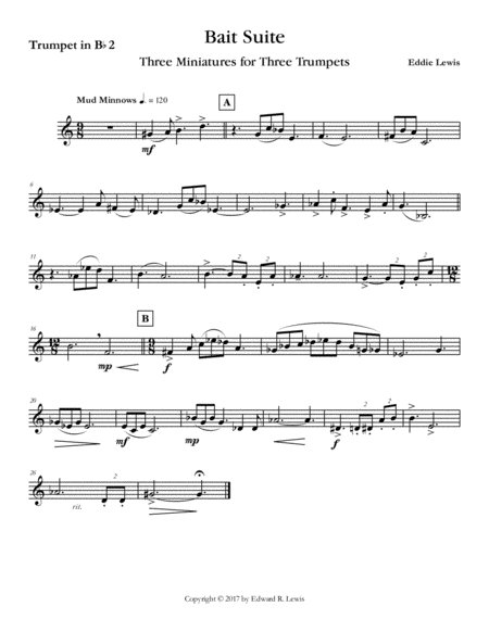 Bait Suite for Trumpet Trio by Eddie Lewis image number null