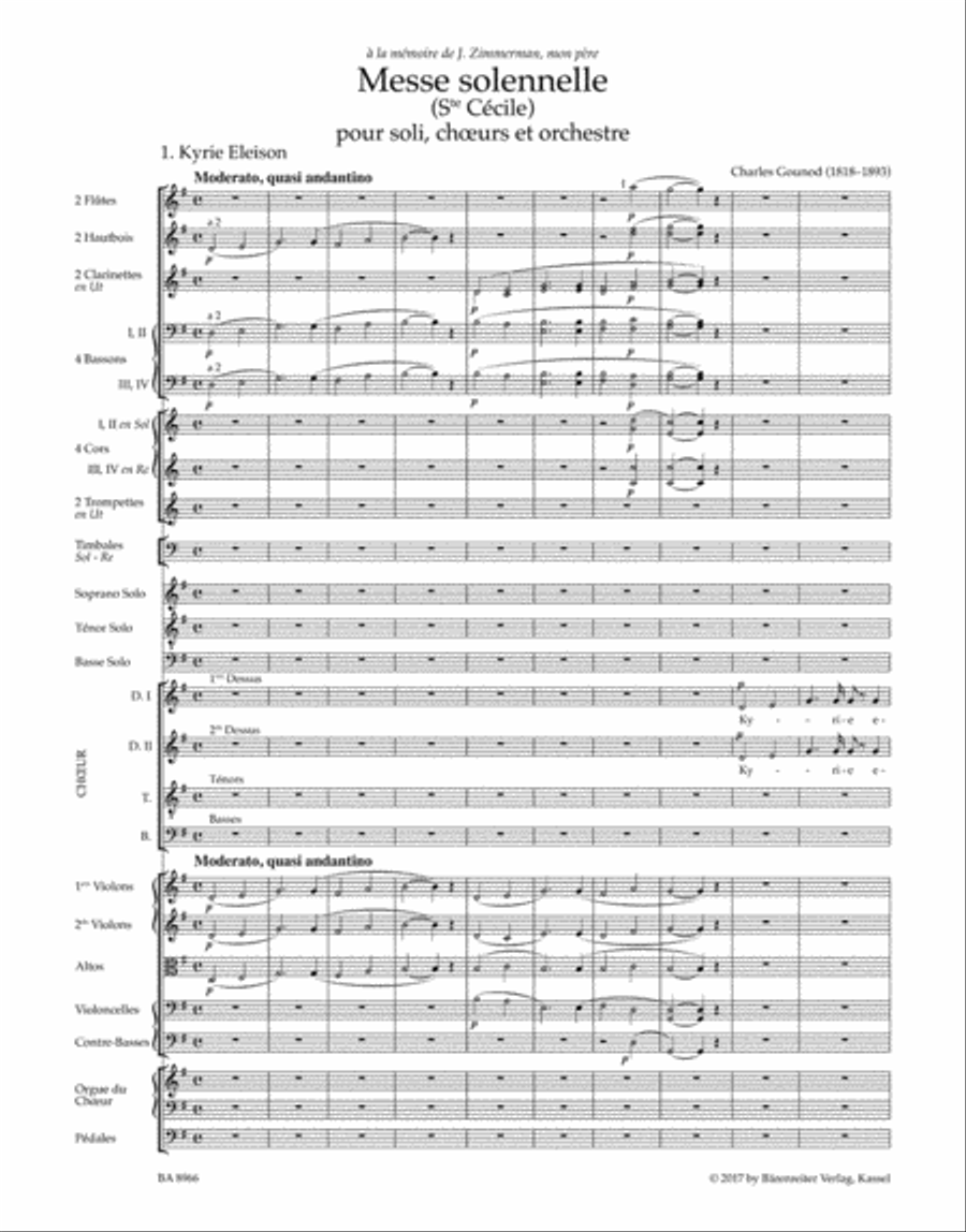 Messe solennelle (Saint Cecile) for Soloists, Choir and Orchestra 4-Part scores gallery preview page 2
