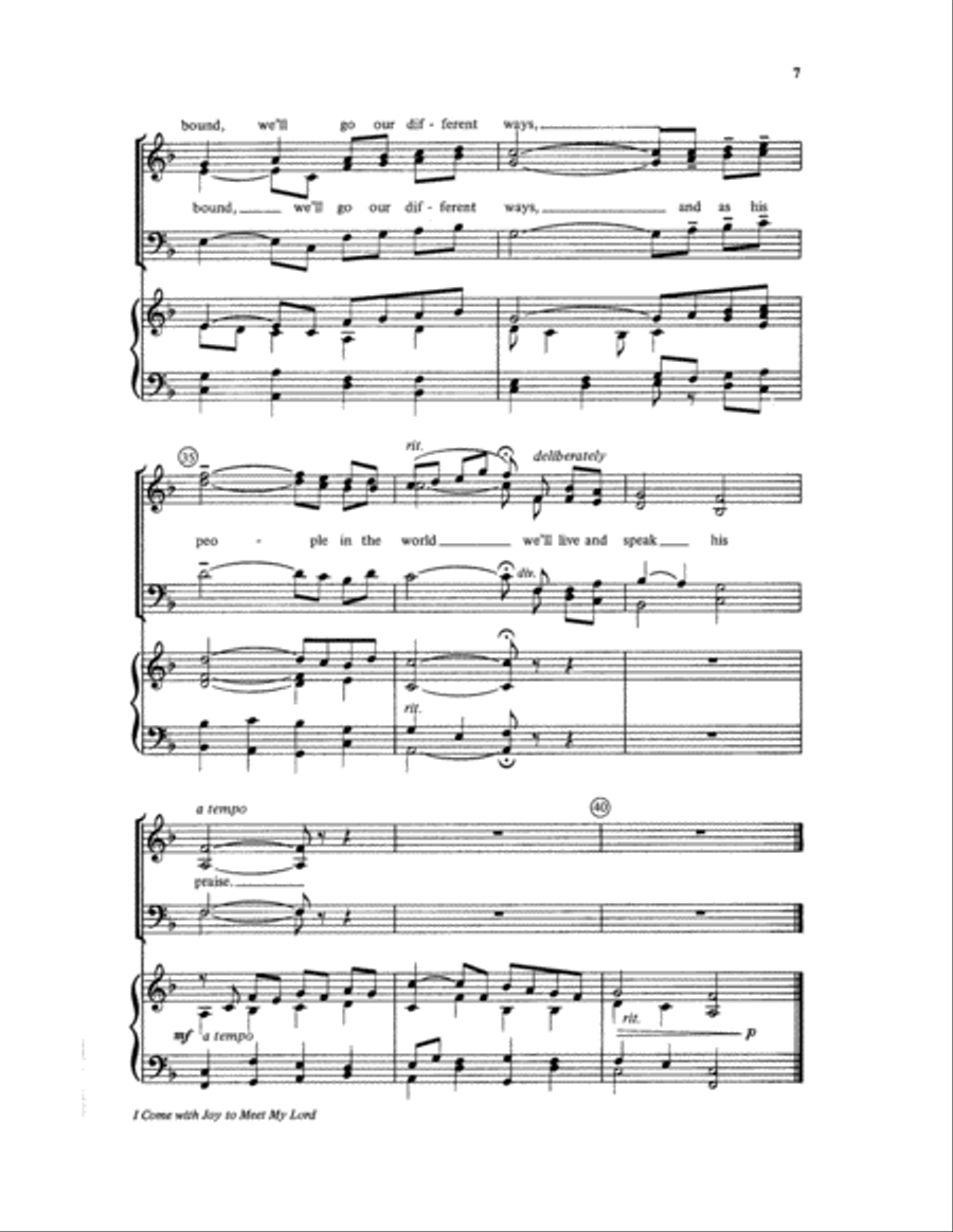 I Come with Joy to Meet My Lord 4-Part scores gallery preview page 7