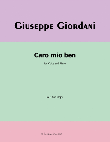 Caro mio ben, by Giordani, in E flat Major