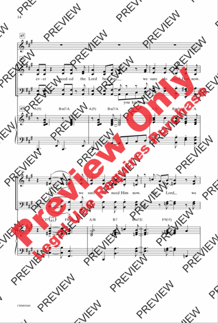 If We Ever Needed the Lord Before (We Sure Do Need Him Now) 4-Part scores gallery preview page 13