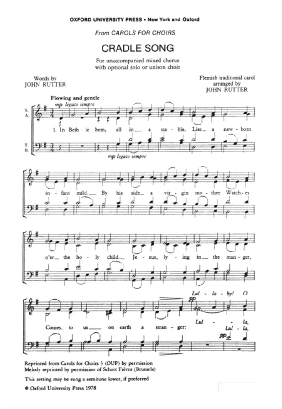 Cradle song 4-Part scores gallery preview page 1