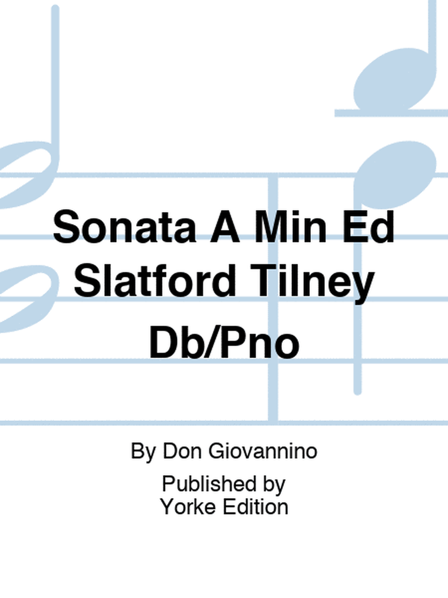 Giovannino - Sonata A Minor For Double Bass/Piano