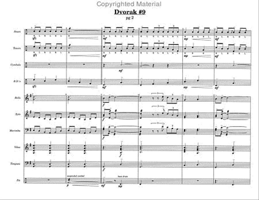 Dvorak #9 Percussion Ensemble scores gallery preview page 4