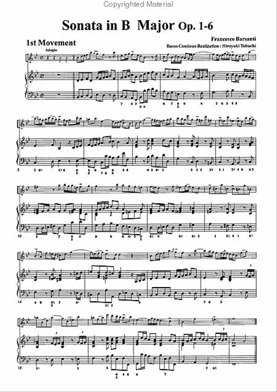 Sonata in B-flat Major, Op. 1-6 Alto Recorder scores gallery preview page 3