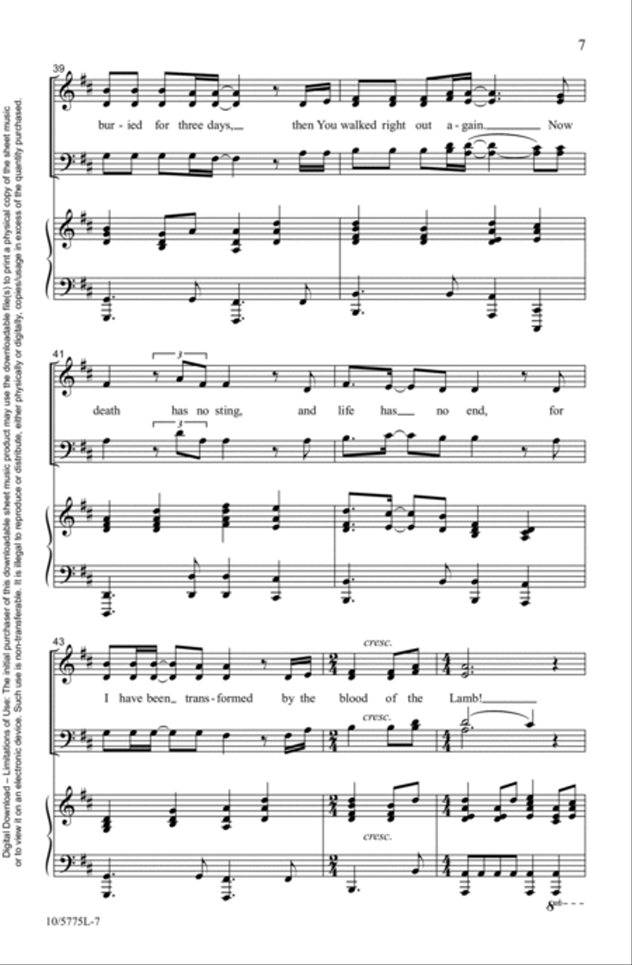 Thank You, Jesus, For the Blood Choir scores gallery preview page 7