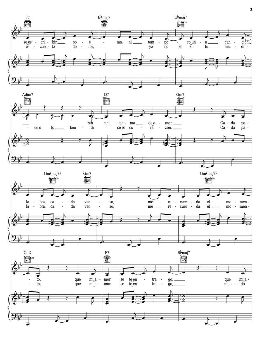 Usted Abuso Piano, Vocal, Guitar scores gallery preview page 3