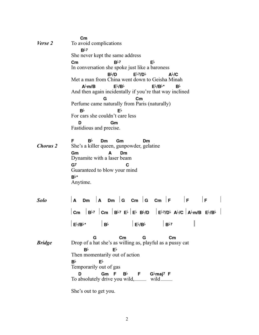Killer Queen Killer Queen Acoustic Guitar scores gallery preview page 2