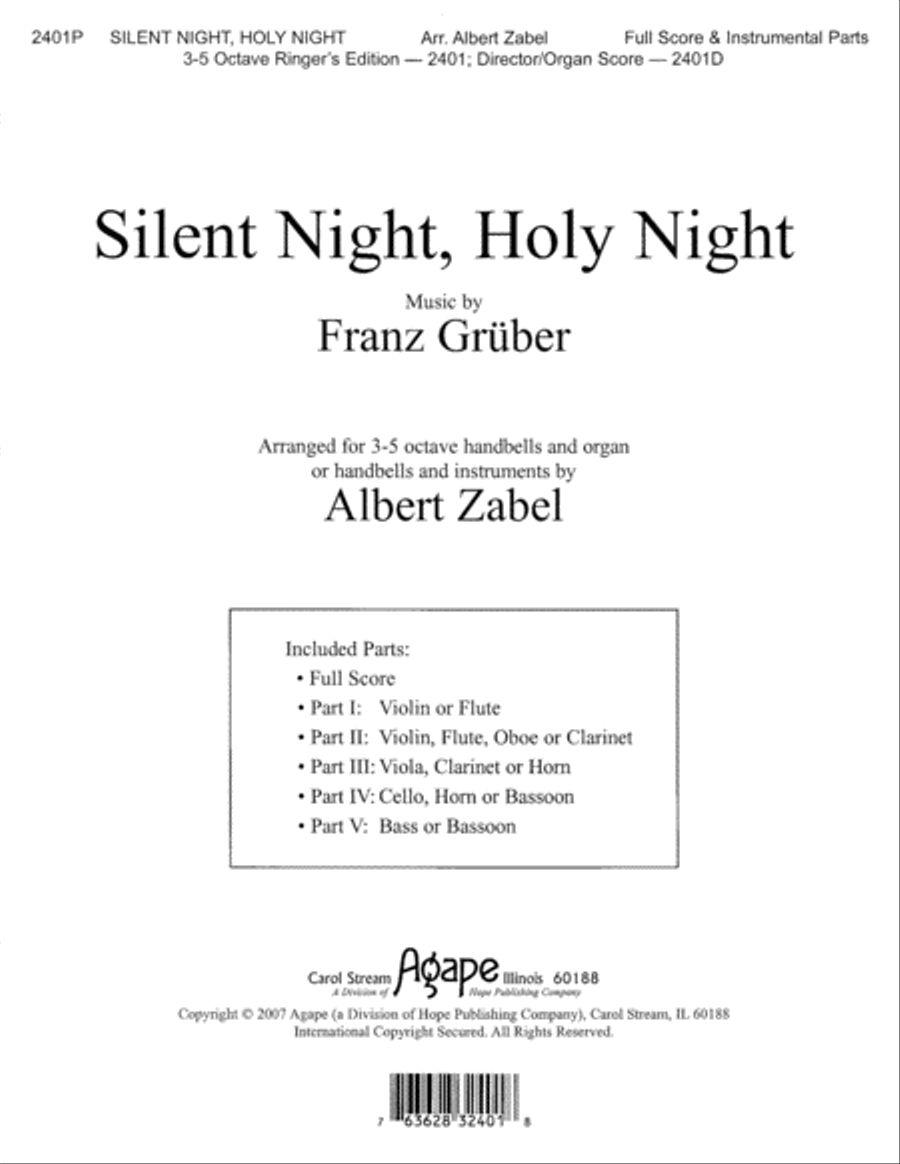 Silent Night, Holy Night Silent Night, Holy Night Clarinet scores gallery preview page 1