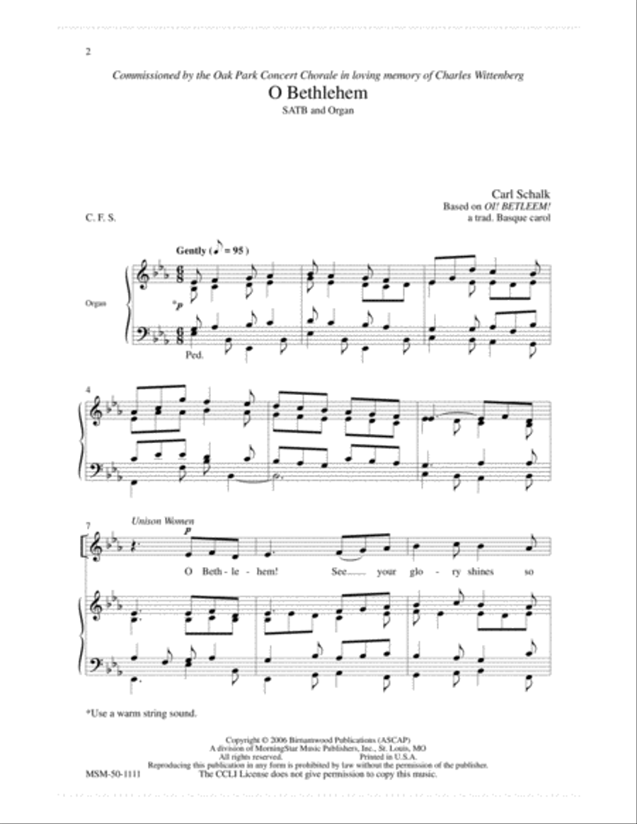 O Bethlehem 4-Part scores gallery preview page 2