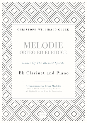Melodie from Orfeo ed Euridice - Bb Clarinet and Piano (Full Score)
