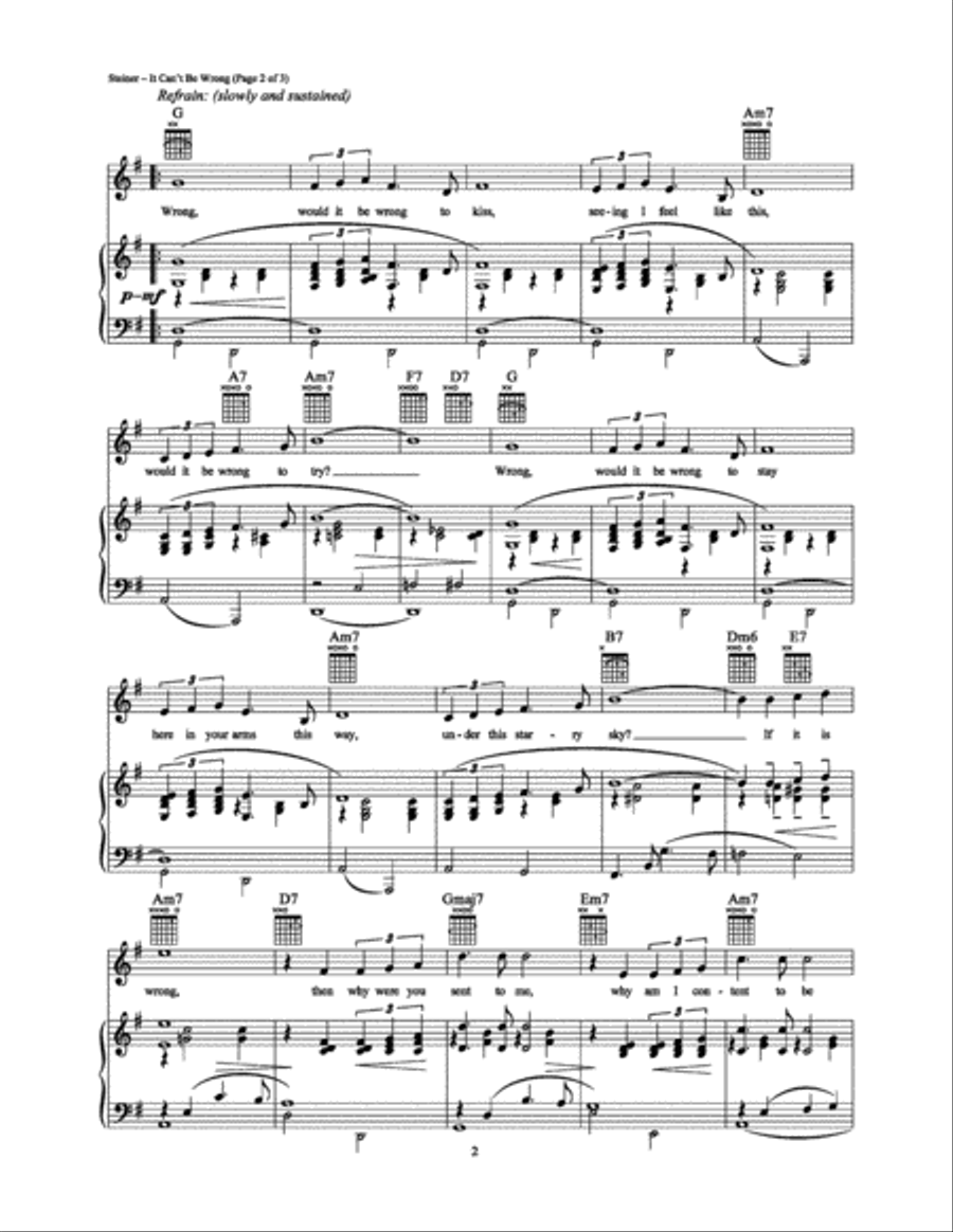 It Can't Be Wrong Piano, Vocal, Guitar scores gallery preview page 2