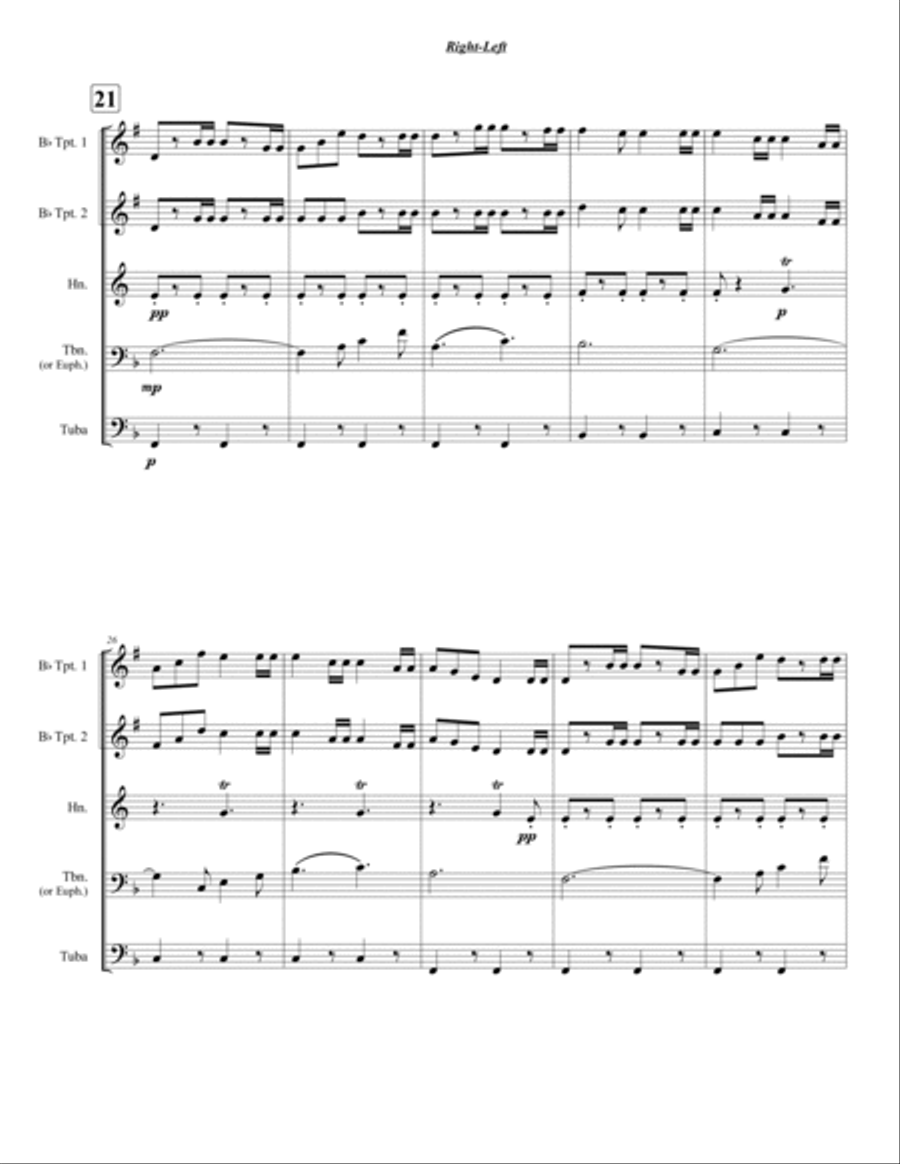 Right-Left Brass Quintet scores gallery preview page 5