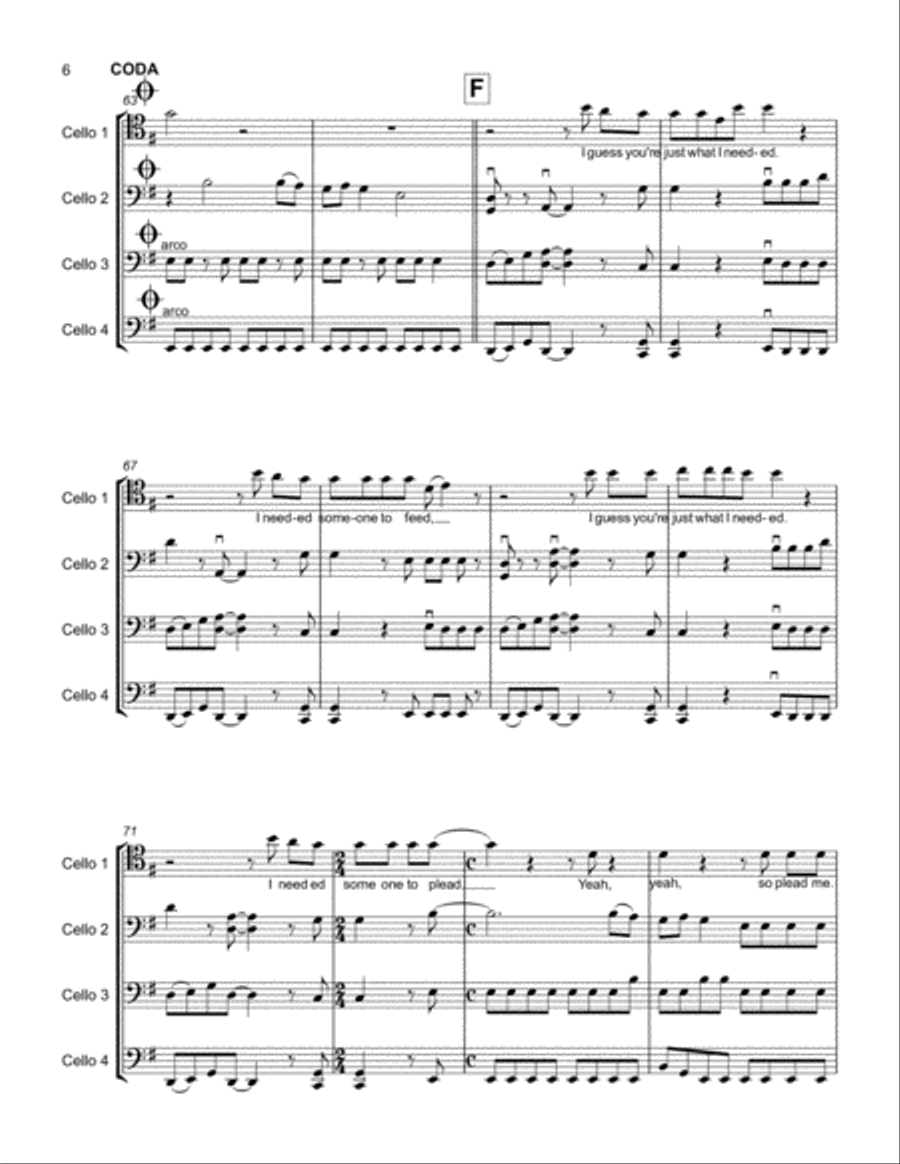 Just What I Needed Cello scores gallery preview page 6