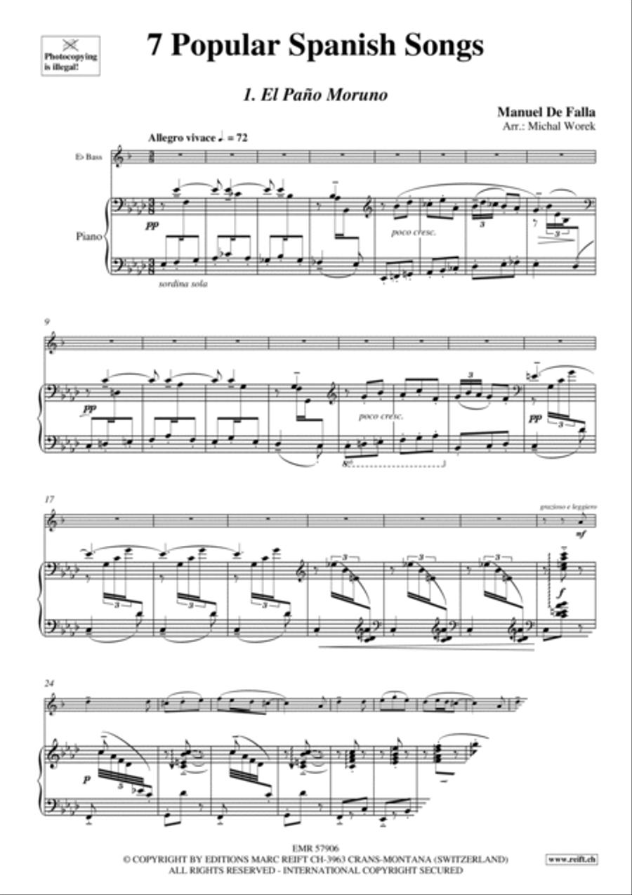 7 Popular Spanish Songs Voice Solo scores gallery preview page 4