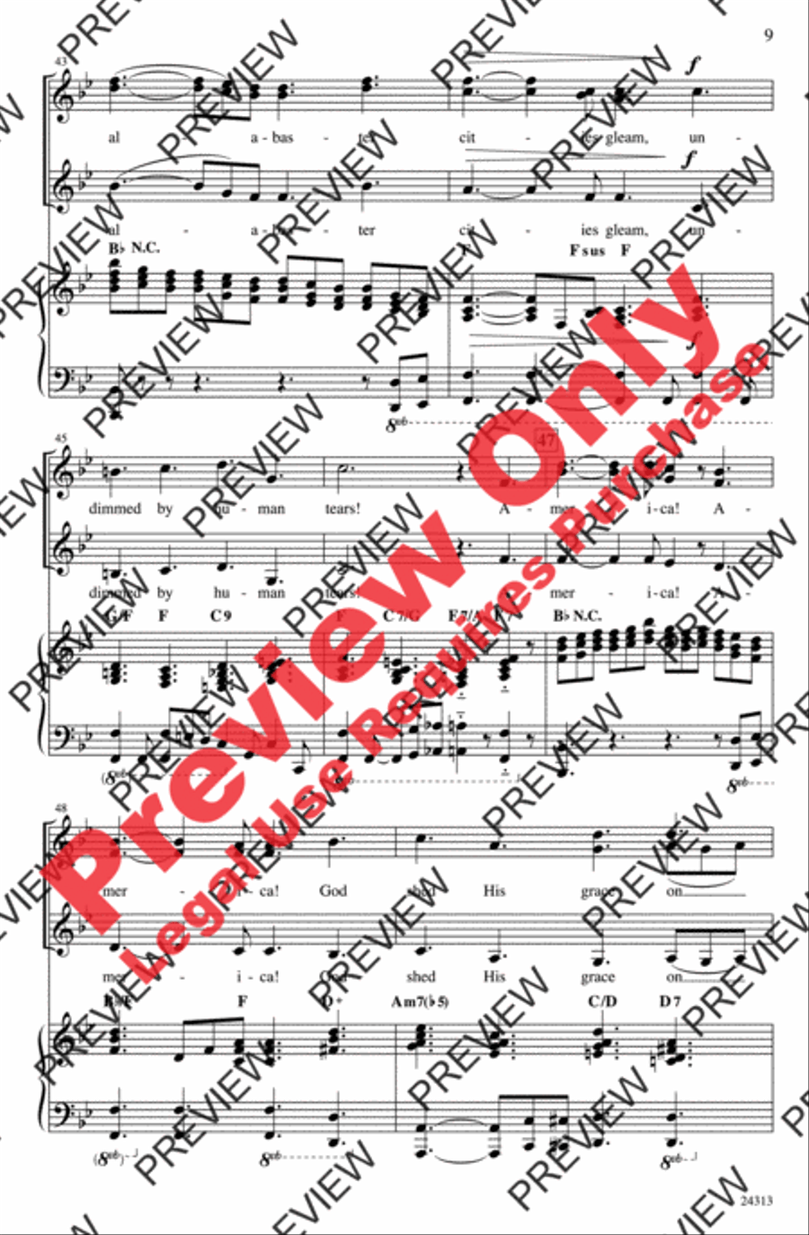 America, the Beautiful Women's Choir scores gallery preview page 9