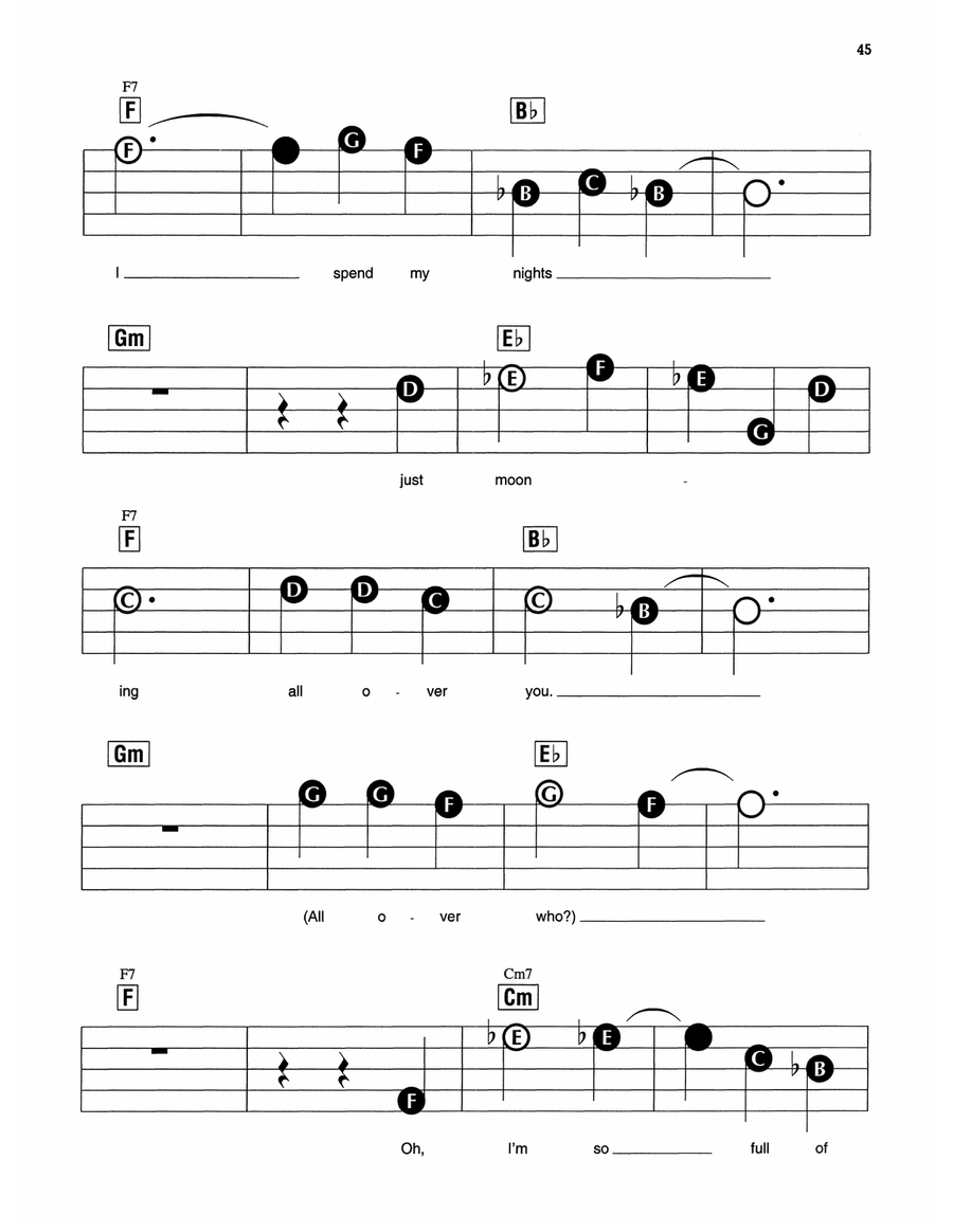 Mooning (from Grease) Electronic Keyboard scores gallery preview page 2