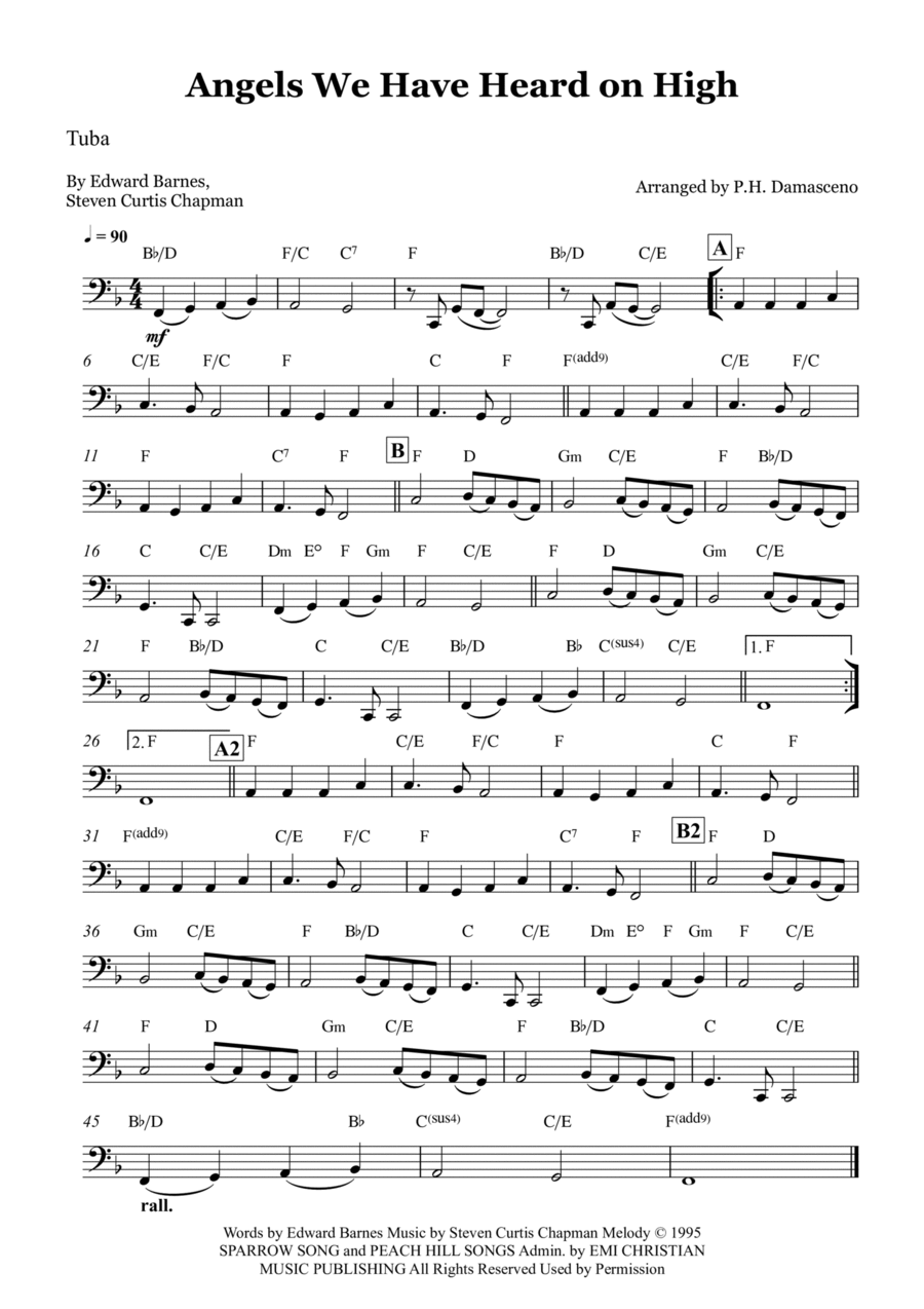 Angels We Have Heard On High Tuba scores gallery preview page 1