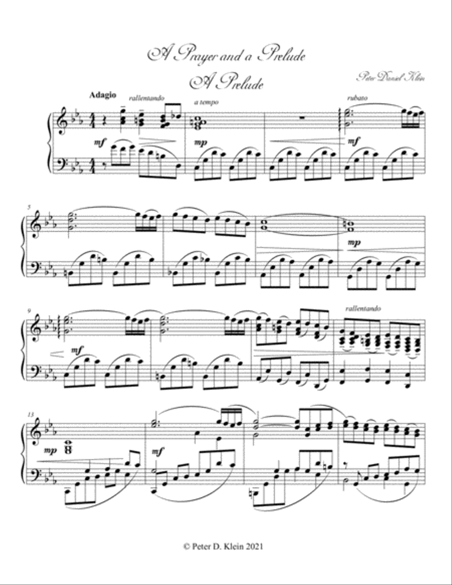 A Prayer and a Prelude Piano Solo scores gallery preview page 3