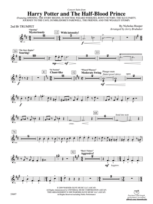Harry Potter and the Half-Blood Prince, Concert Suite from: 2nd B-flat Trumpet