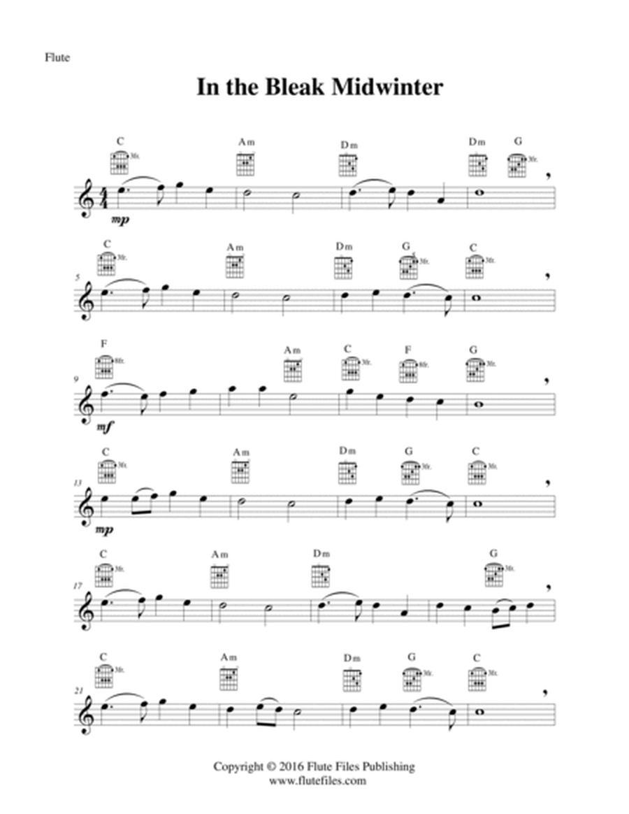 In the Bleak Midwinter - Flute Solo with Guitar Chords image number null