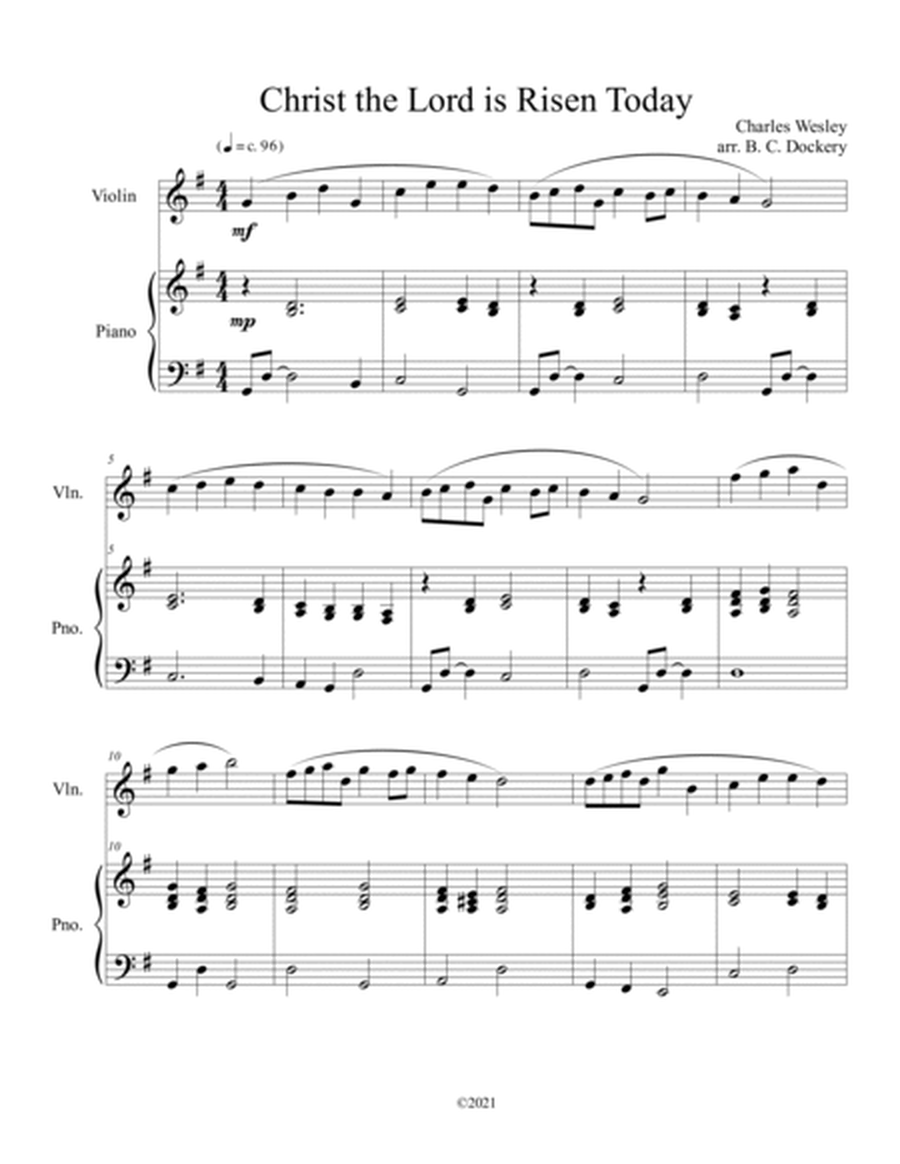 Christ the Lord is Risen Today (violin solo) with optional piano accompaniment image number null