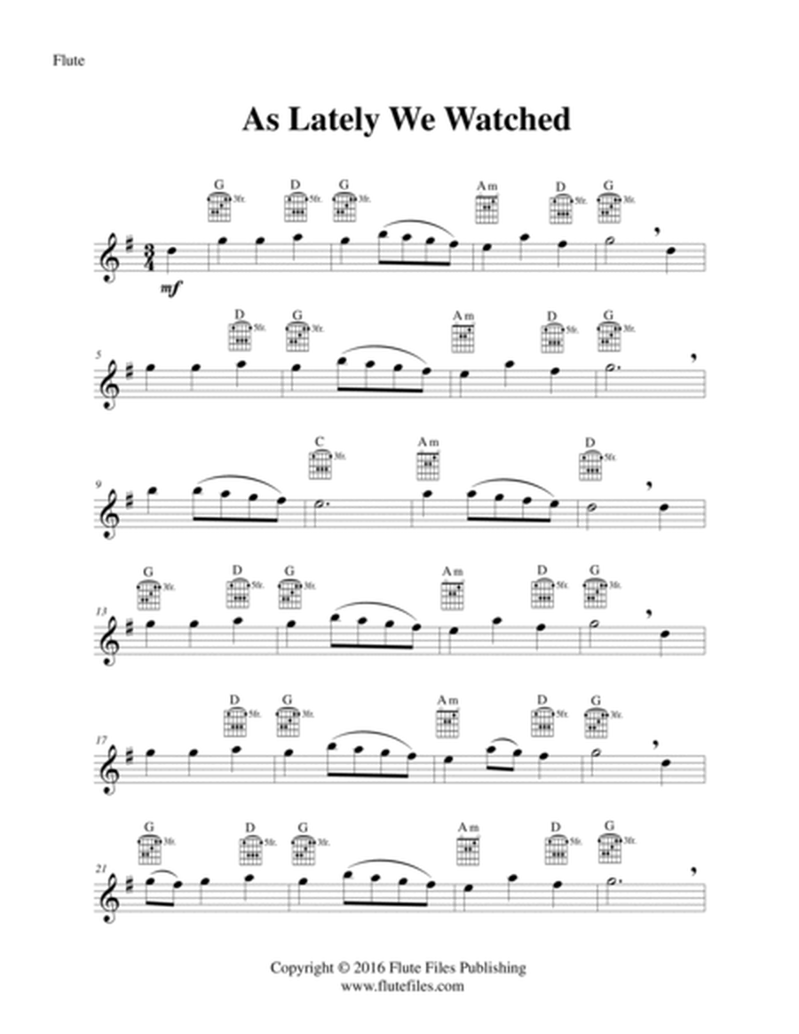 As Lately We Watched - Flute Solo with Guitar Chords image number null