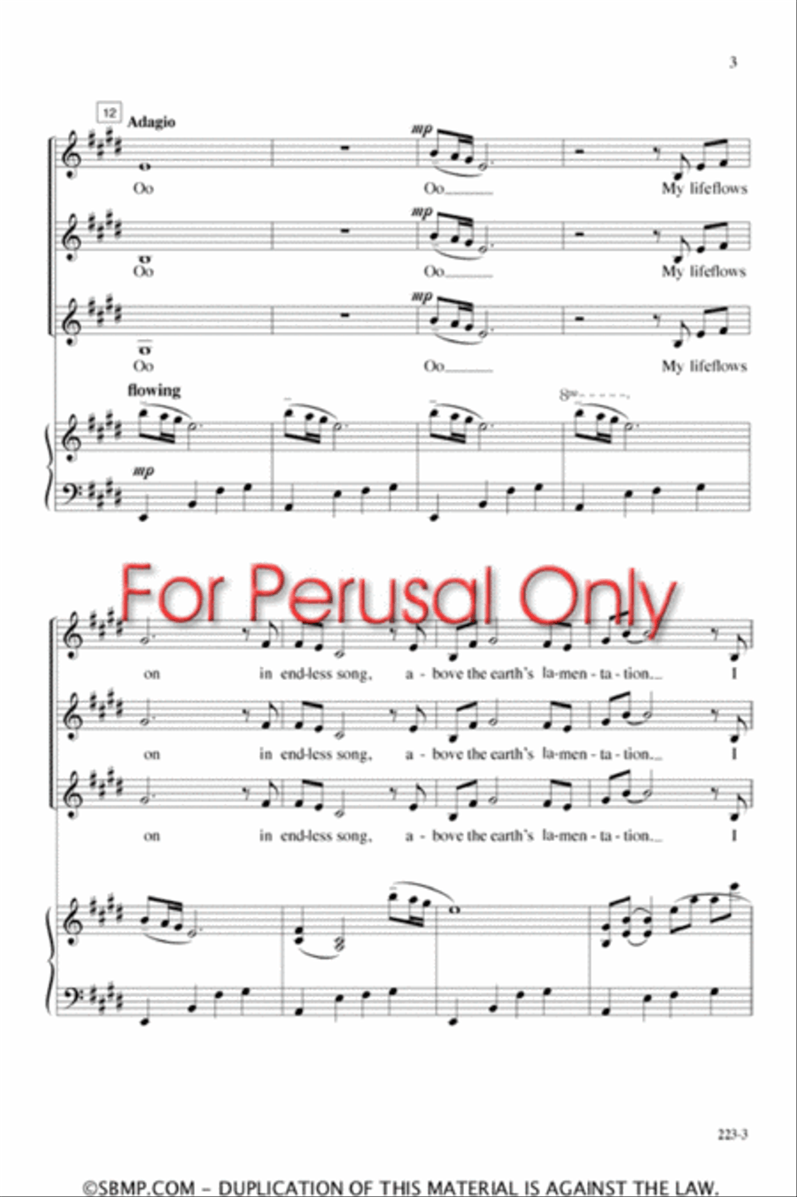 How Can I Keep from Singing - SSA Octavo SSA scores gallery preview page 3