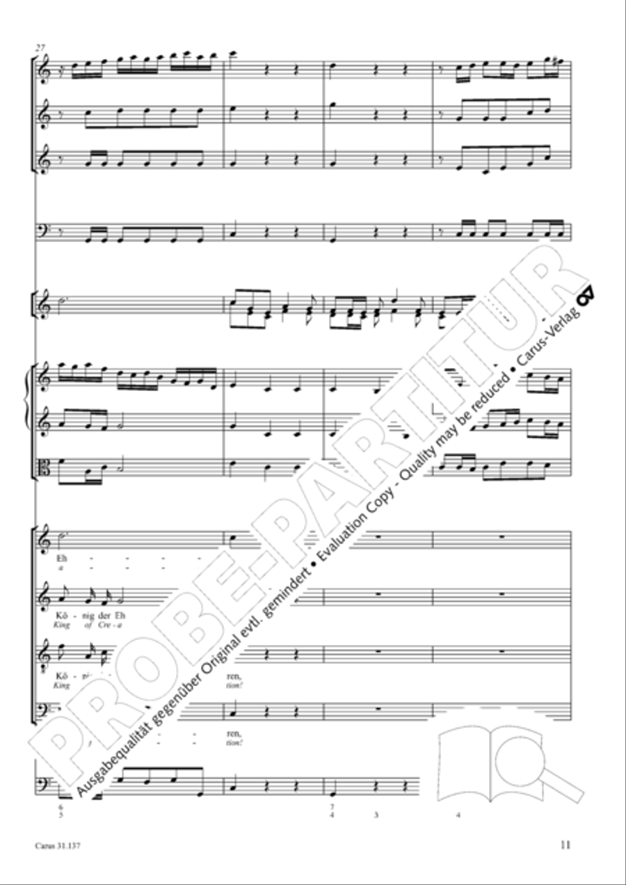 Praise ye, Almighty God, King and our ruler exalted (Lobe den Herren, den machtigen Konig der Ehren) ATB scores gallery preview page 12
