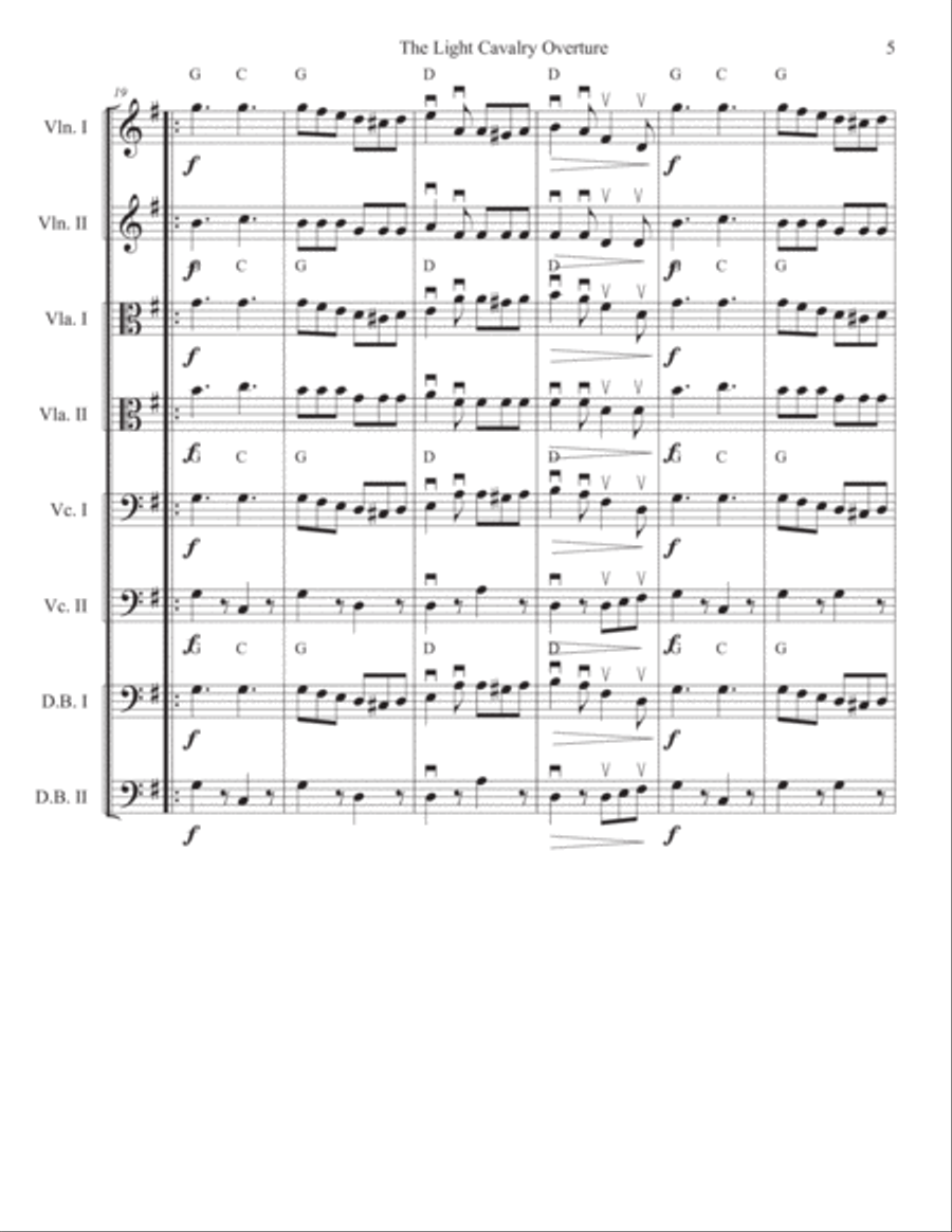 The Light Cavalry Overture String Orchestra scores gallery preview page 5