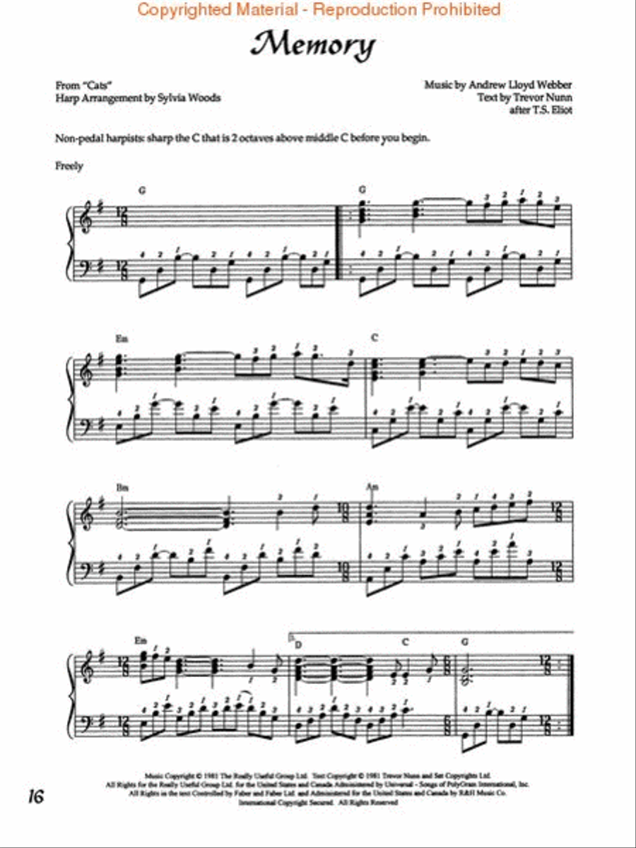 Andrew Lloyd Webber Celtic Harp scores gallery preview page 4
