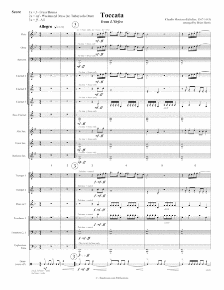 TOCCATA (fanfare) from the 1607 opera "L'Orfeo" by Claudio Monteverdi (arr. for full band)