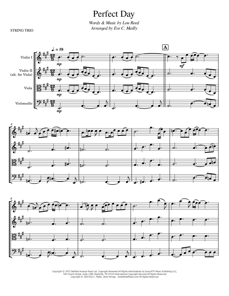 Perfect Day String Trio scores gallery preview page 1