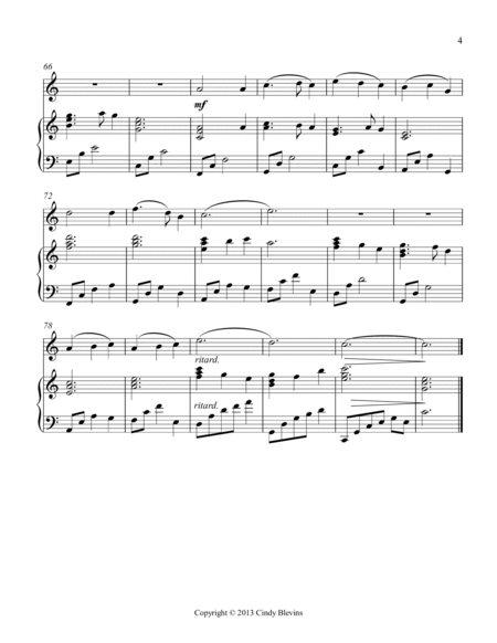 Silent Night, for Piano and Violin image number null
