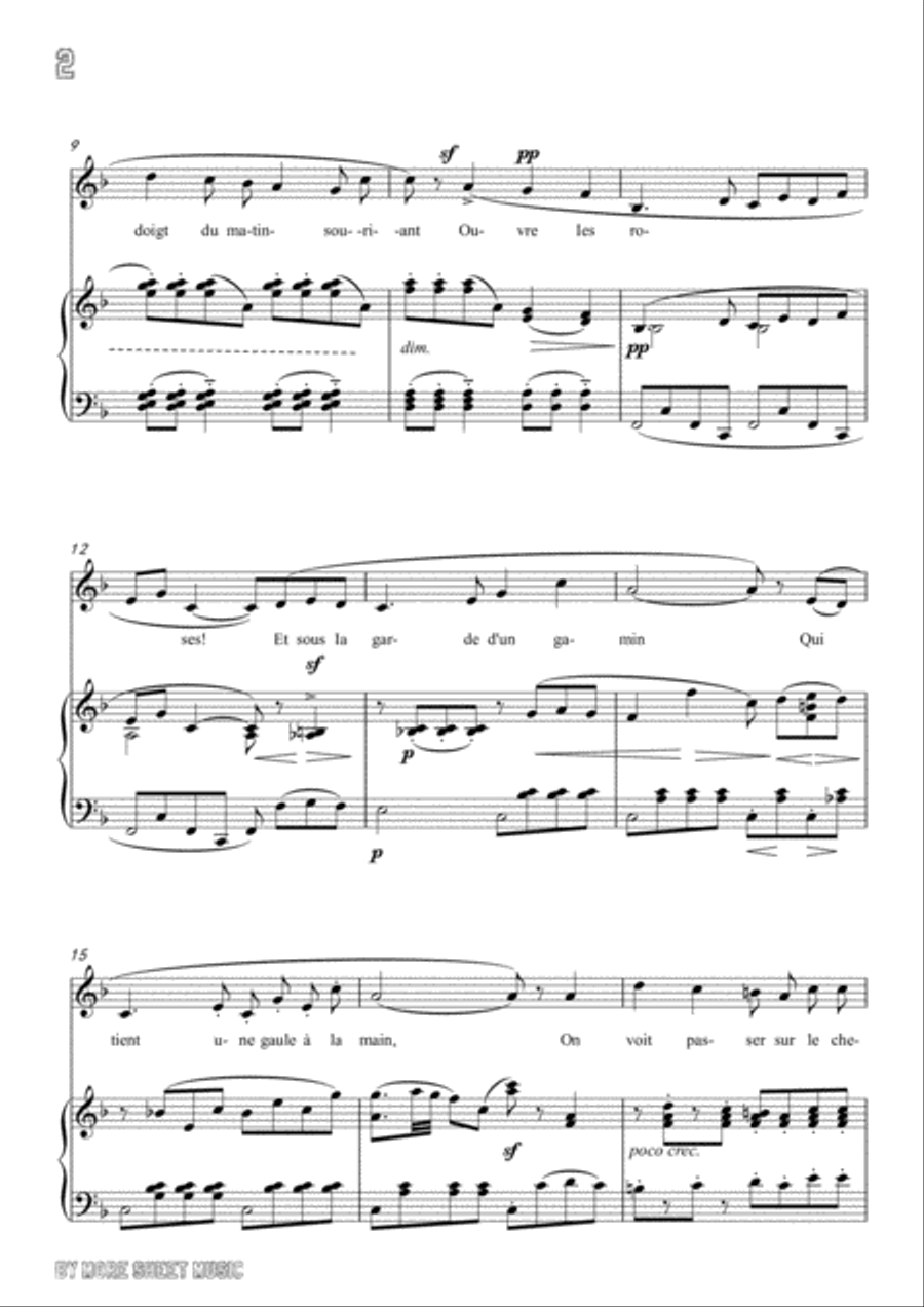 Chabrier-Pastorale des cochons roses in D Major,for voice and piano Voice Solo scores gallery preview page 4