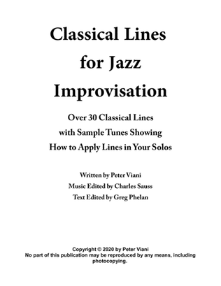 Book cover for Classical Lines for Jazz Improvisation