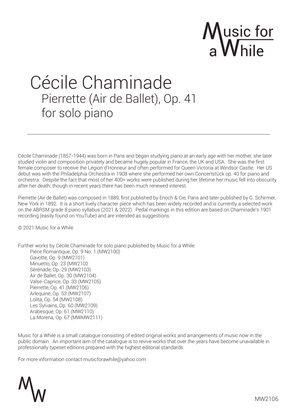 Cécile Chaminade - Pierrette (Air de Ballet), Op. 41 for solo piano