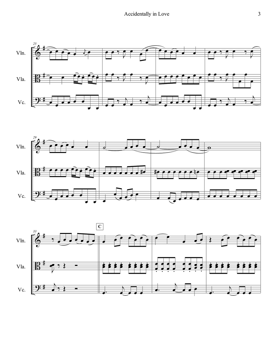 Accidentally In Love String Trio scores gallery preview page 4