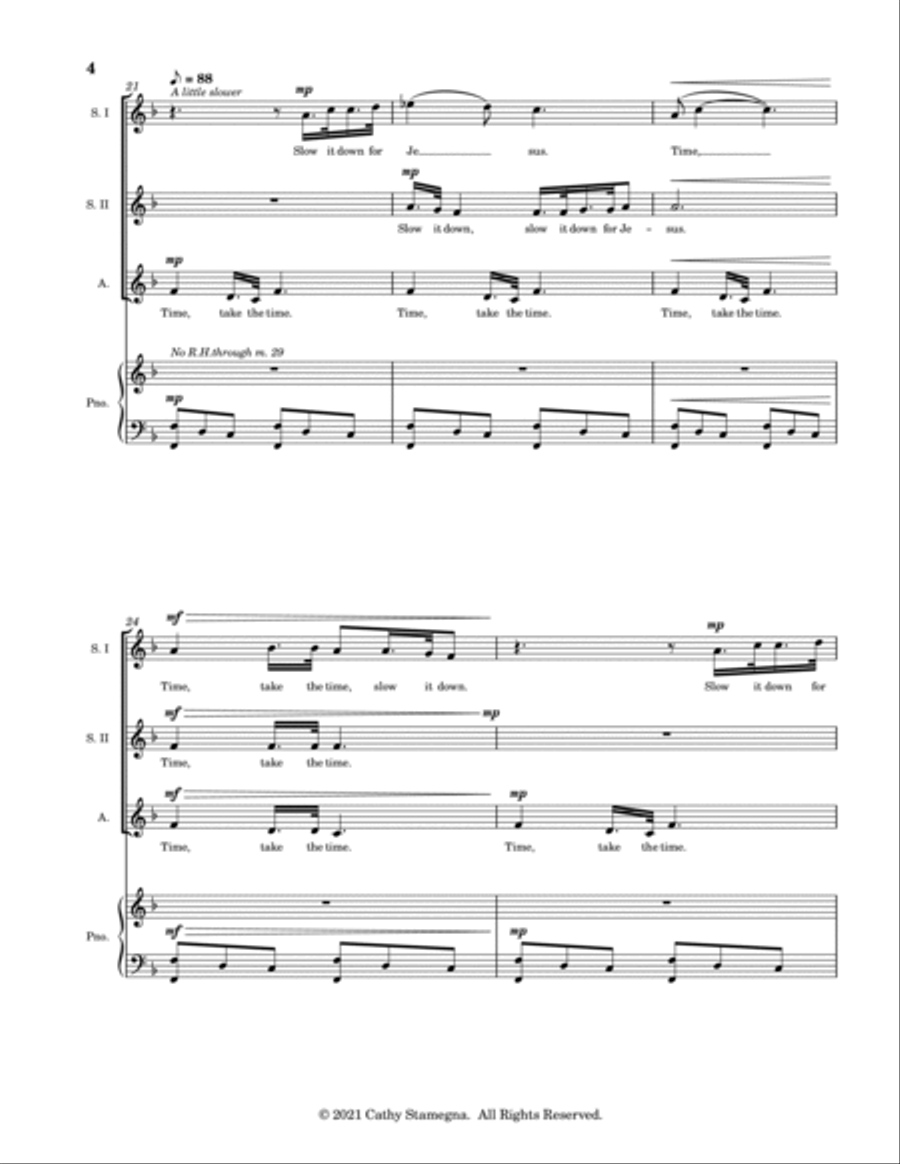 Take Time To Be Holy (SSA Choir, Keyboard Accompaniment) SSA scores gallery preview page 6
